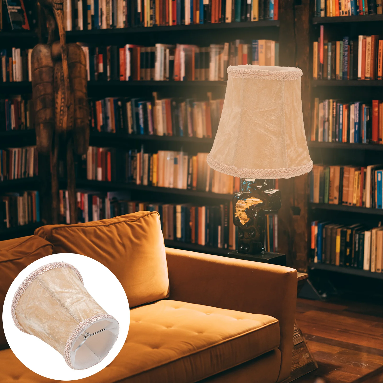 

1Pcs Cloth Art Lampshade Premium Fabric Lamp Cover for Wall Lamp Crystal Chandelier Warm Bedroom Living Room Light