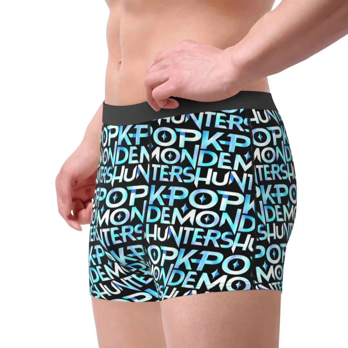Kpop Demon Hunters Logo ropa interior Huntrix pantalones cortos masculinos calzoncillos divertido tronco estampado en caliente bragas de talla grande
