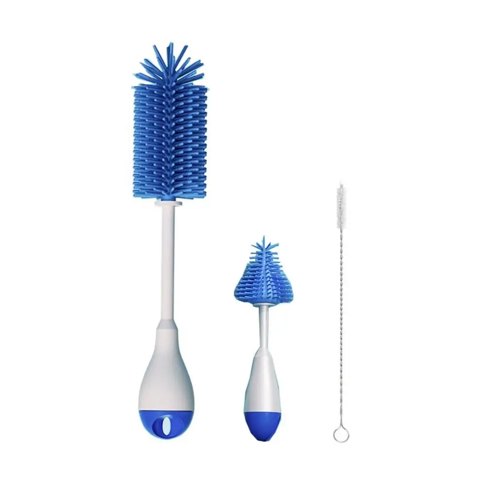 

360 Degree Rotation Baby Bottle Brush Set Long handle All-Round 3 in 1 Pacifier Cleaning Kits Reusable Anti-slip