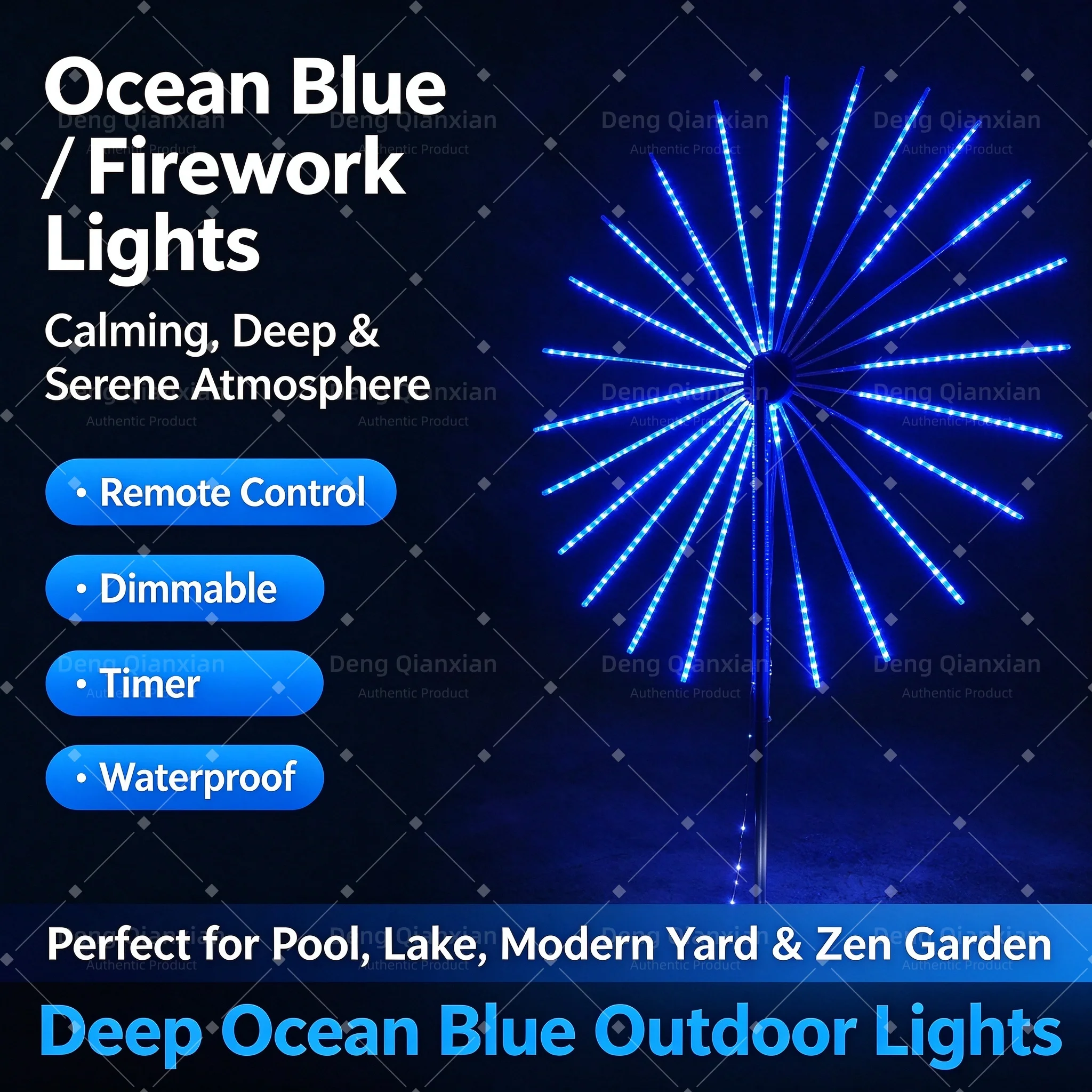Programmable RGB Firework Lights APP Remote, Dynamic Light Effects Sound Activated, Waterproof Outdoor Garden Decor Lights