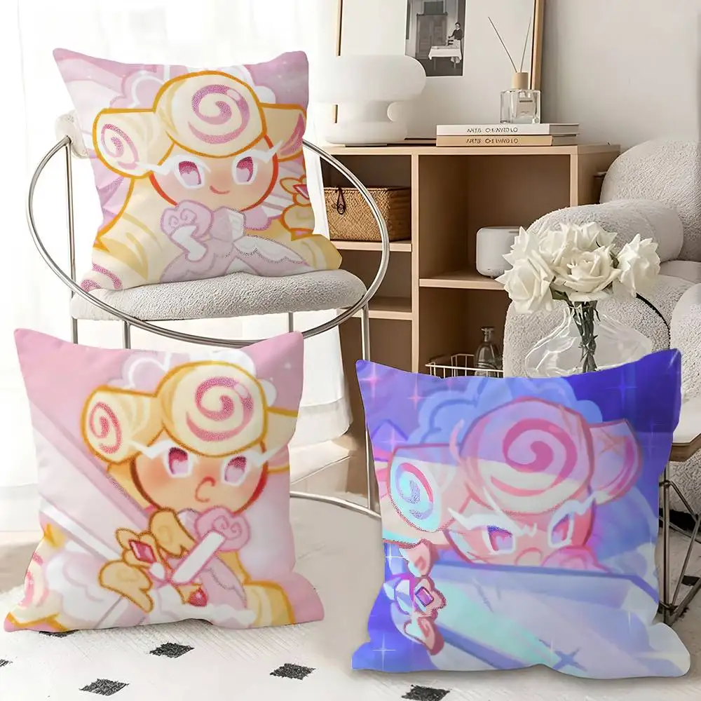 1pc Game Peripheral Kouign-Amann Cookie Pillow Case Fashion Square Pillowcase Bedroom Sofa Room Ins Decoration Leisure