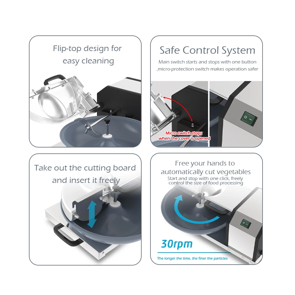 ITOP MBC-1 مفرمة طعام تجارية سعة 5 لتر/2 كجم مثالية لمعالجة الخضار/المكونات/التوابل/ملء المروحية