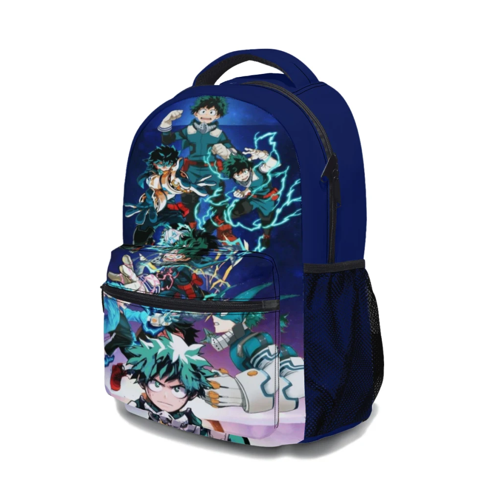 Anime My ForeAcademia Cartable pour enfants, grande capacité, sac à dos étudiant, dessin animé, lycée, 17 pouces