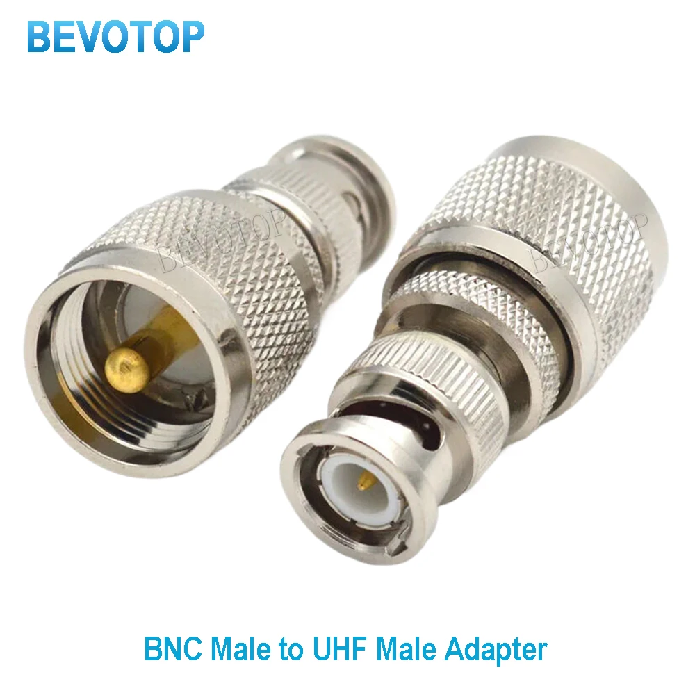 

10PCS/lot BNC Male Plug to UHF Male Plug Straight for WiFi Antenna Radio Antenna Connector UHF to BNC RF Adapter Wholesales