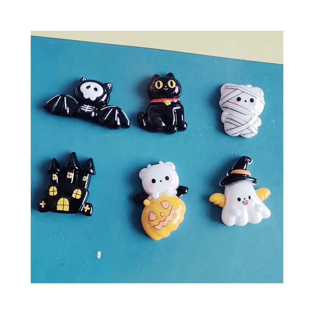 هالوين تحت عنوان الراتنج كبوشن مسطح اليقطين شبح القط الأسود الخفافيش القلعة الوحل السحر ل سكرابوكينغ مقاطع الشعر DIY بها بنفسك