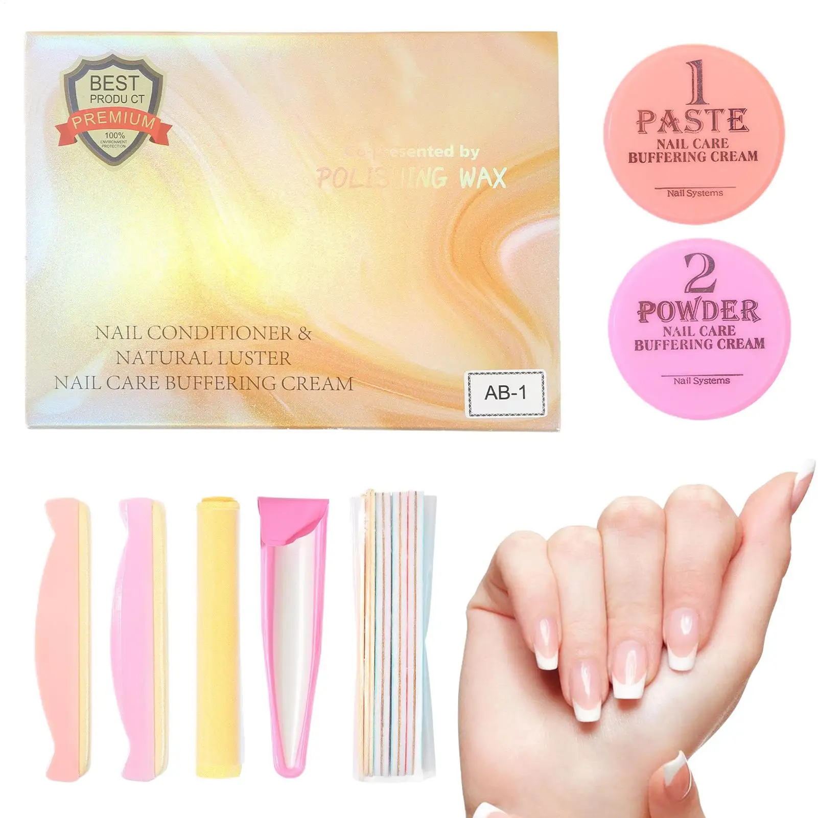 Powder Nail Manicure Kit Strengthener Professional Versatile Tools for Travel Girls Women Home Beauty Polishing Wax