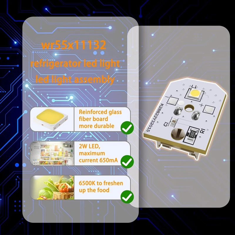 B58B-WR55X11132 WR55X25754 Свет холодильника, замена светодиодной лампы холодильника Wr55x30602 Wr55x26486 10 шт.