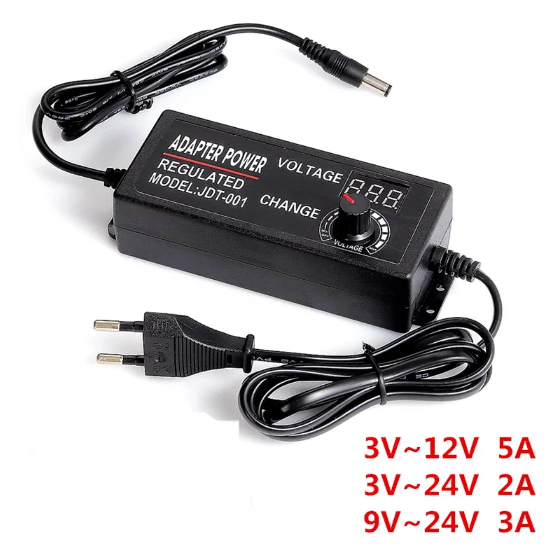 Adjustable AC To DC Power Supply 3V 5V 6V 9V 12V 15V 18V 24V 1A 2A 5A Power Supply Adapter Universal AC220V To 12 V Volt Adapter