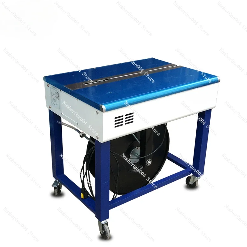 Deluxe Export High Platform Double Motor Packer Thickened Powerful Type Tension Carton Bundling Machine Sealing Box