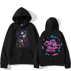 Arcane Jinx Hooded for Autumn/Winter Harajuku Kawaii Japanese Anime Sweatshirt with Hooded Fleece Clothes Unisex Comic Pullovers