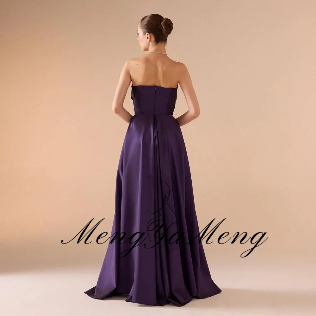 ZHUISHU Purple Elegant Long Prom Dresses Women Customized Strapless Evening Gown Ankle-Length Formal Event Dresses Dubai