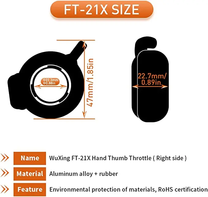 Electric Bicycle FT 21X Thumb Throttle  FT21X Finger Throttle Speed Control for Ebike Pocket Razor Scooter Accessories Part