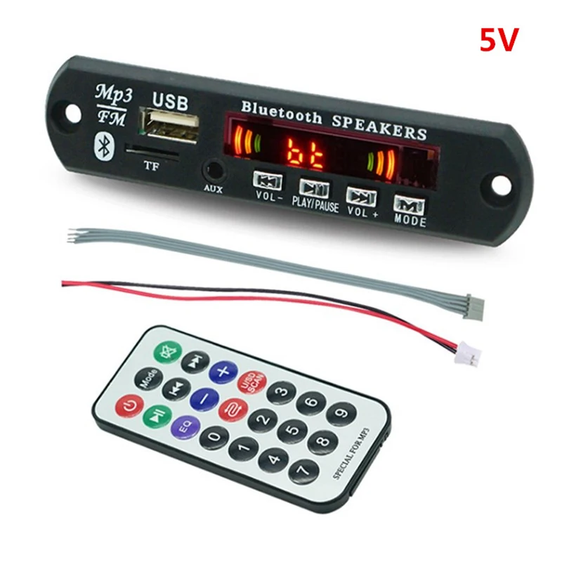 Wireless Bluetooth 5.0 5V MP3  Board Car Audio USB TF FM Radio Module MP3 Player with Remote Control