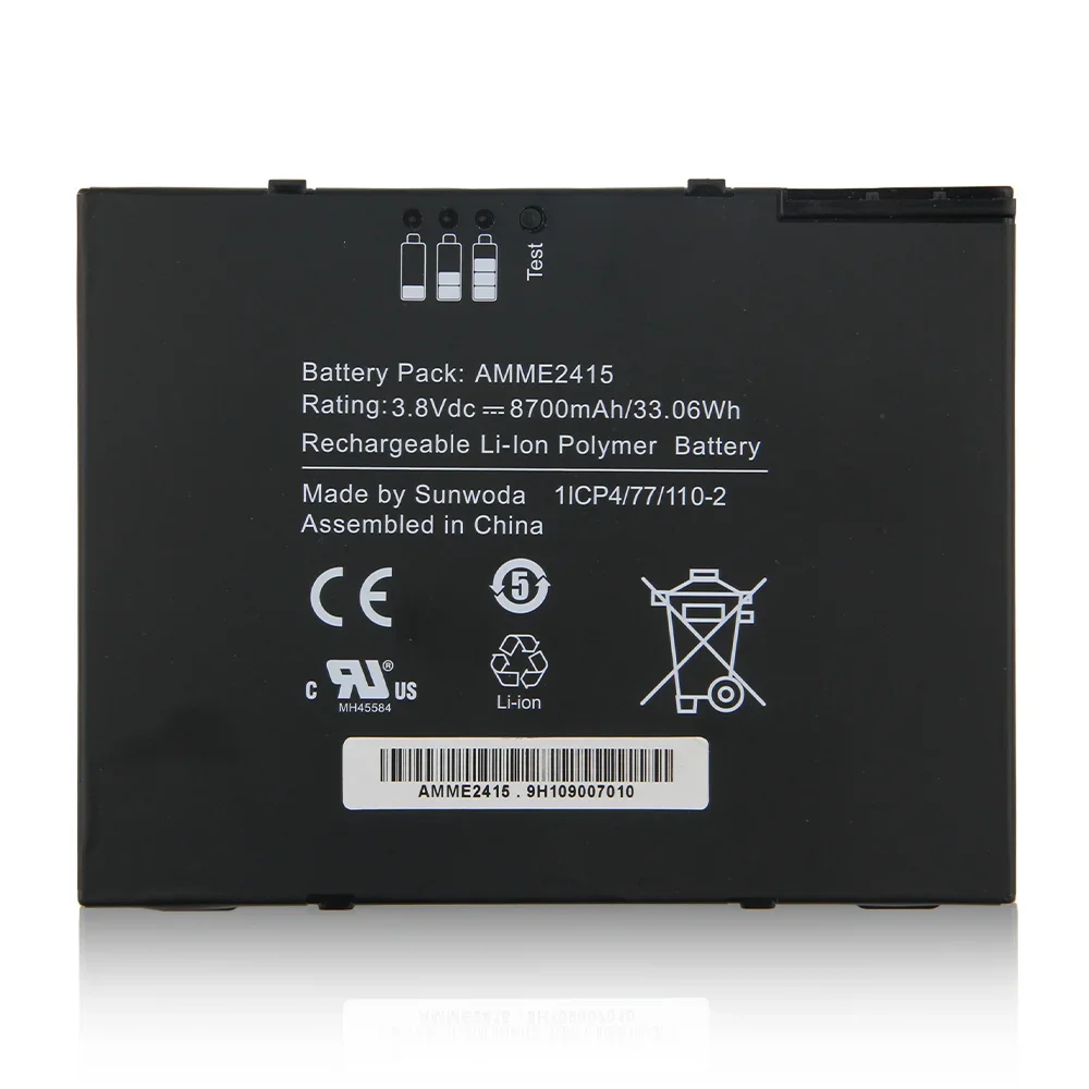 Bateria de substituição AMME2415 para Zebra ET50 ET55 1ICP4/77/110-2 Tablet Computer 8700mAh