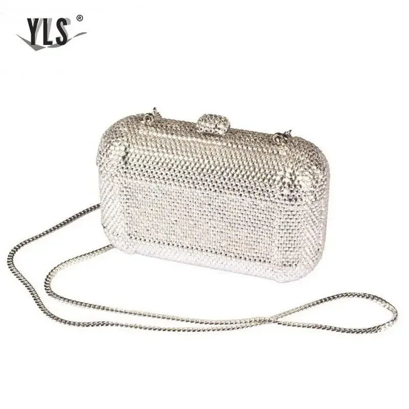 Fashionable women\'s handbag luxury diamond silver party evening bag women\'s wallet bride wedding bag cocktail Bolso Mujer