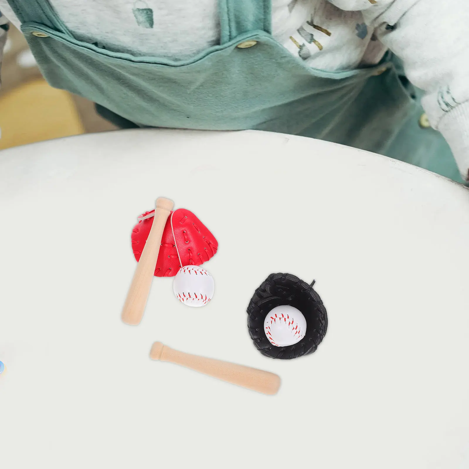 

1Set Mini Baseball Decor Set Handcrafted Simulation for Tiny House Bookshelf Desktop Window Sill Sports Theme Decoration Crafts