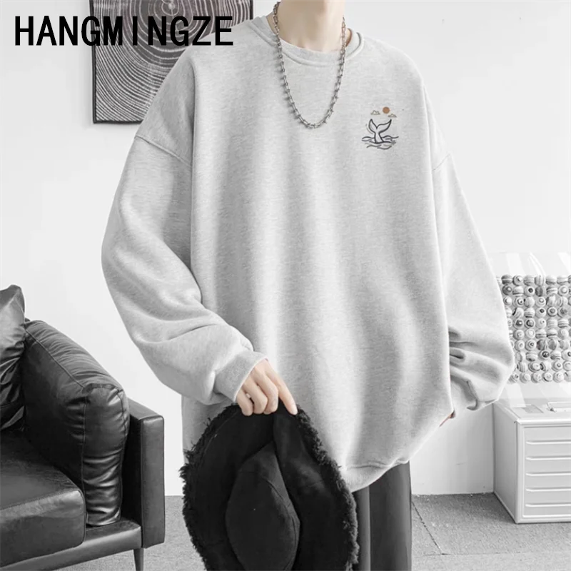 Men's Autumn And Winter New Multi-color Loose Large Size Sweatshirt Printed Pattern Round Neck Long Sleeve Top Hundred Clothing