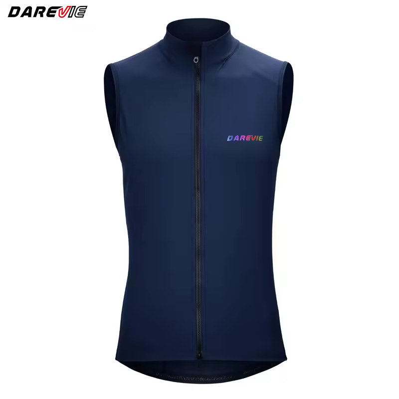 DAREVIE Cycling Vest Windproof Cycling Wind Gilet Waterproof 2 Way Zippers Cycling Windbreaker Back Zipper Pockets Men Women - Image 9