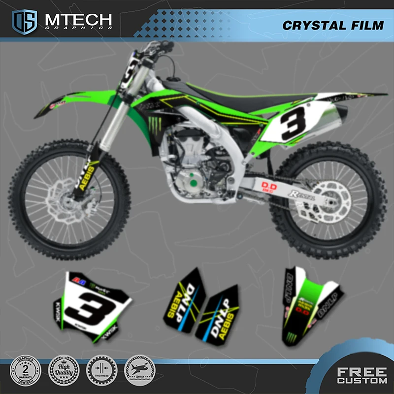 

DSMTECH Graphics Background Decals Stickers kits For Kawasaki 2016 2017 2018 KXF450 KX450F 003