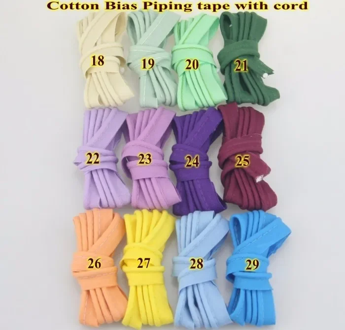 Cotton Bias Cord Tape Flange Piping Trim  Binding Covered Insertion Tap Upholstery Sewing Textile Piping Tape 12mm,1/2\