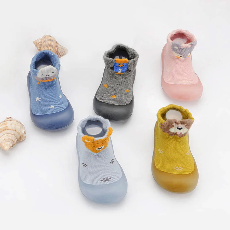 Babysocken, Schuhe für Kinder, Kleinkinder, Lauflernschuhe, Cartoon-Muster, weiche, rutschfeste Sohle, bequeme Gummi-Bodenschuhe für Jungen und Mädchen – Detail 3
