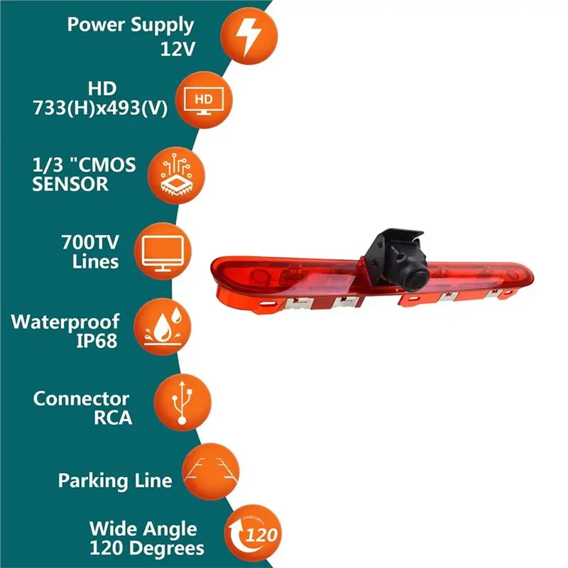 A09E-High-Mounted Brake Lights Camera Parking Assist Camera For Expert Citroën Jumpy Toyota Proace Vauxhall Vivaro