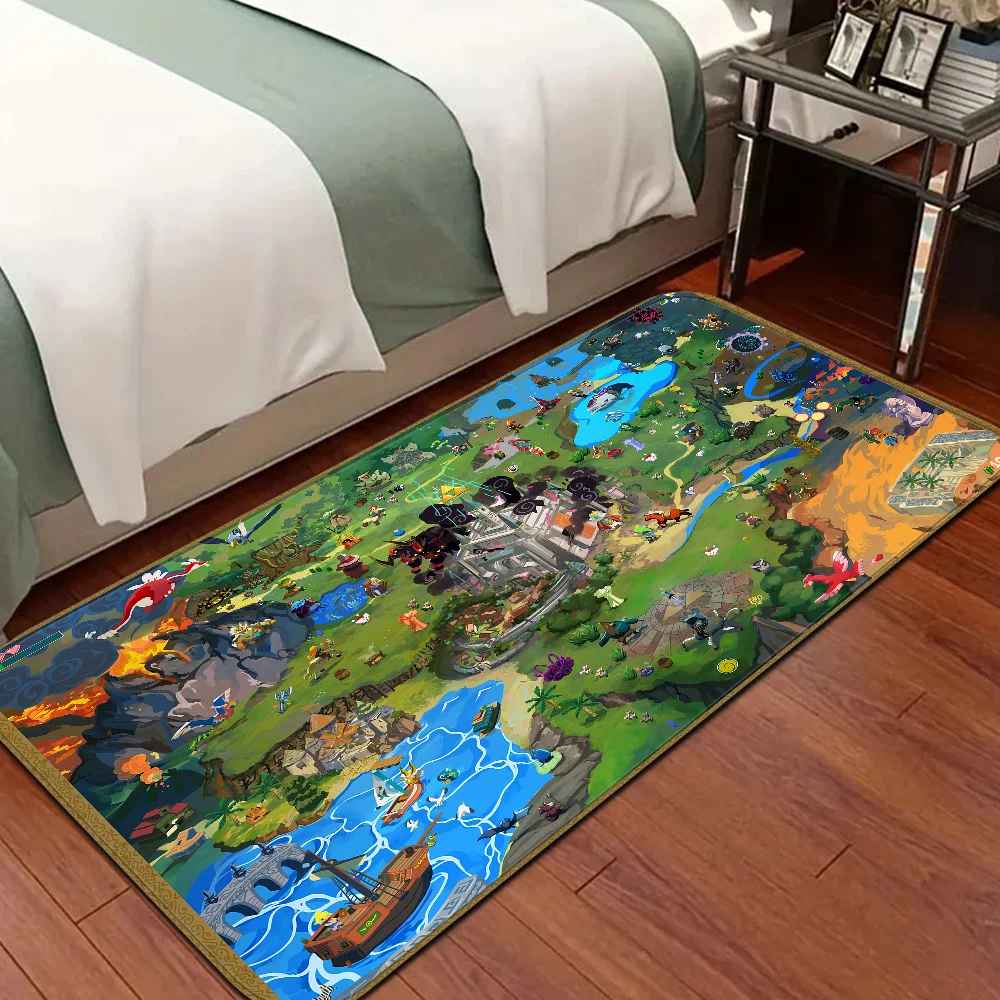 Zelda Map Floor Mat INS Style Soft Bedroom Floor House Laundry Room Mat Anti-skid Bedside Area Rugs