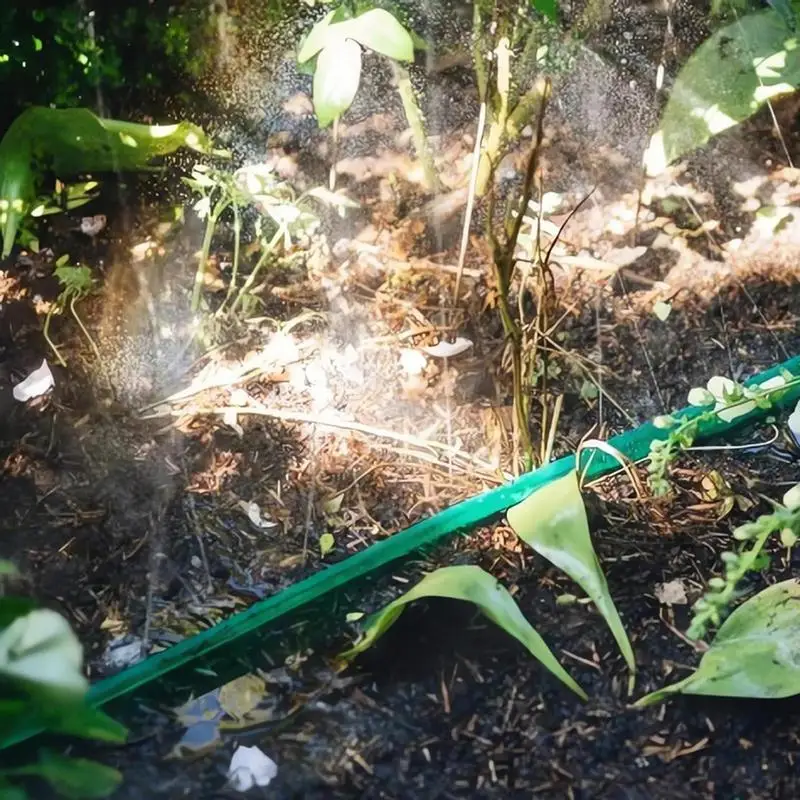 Rura zraszająca 7,5/10/15M Grubość Taśma do nawadniania kropelkowego PVC Wąż zraszający ogrodowy z otworami Lekki poidło roślin do podwórka