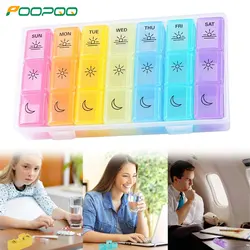 1 PC Weekly Pill Organizer 3 Times A Day, 7 Day Pill Box Vitamin Container Holder with Removable Tray for Fish Oils, Supplements