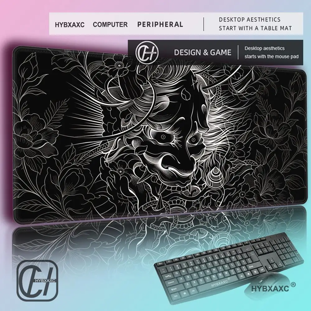 

HYBXAXC Dark Face Art Print Mouse Pad, Large Lock Edge Gaming Desk Mat, Non-slip Wear-resistant Office Keyboard Pad for Gamers