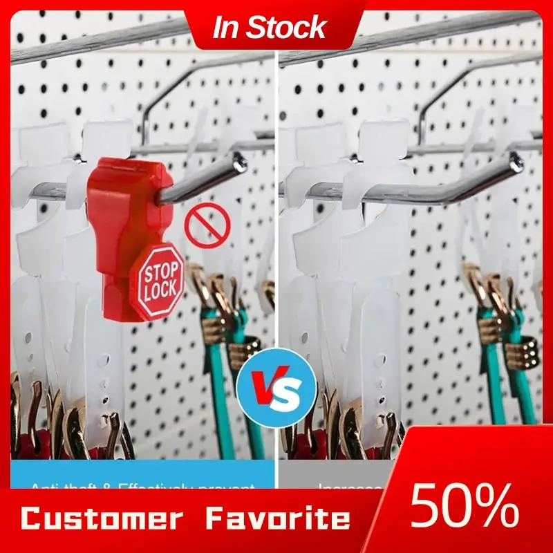 AT03 Top 100 Uds 6Mm dispositivo de bloqueo antirrobo tienda minorista supermercado Peg gancho parada bloqueo Pegboard pantalla de seguridad gancho bloqueo
