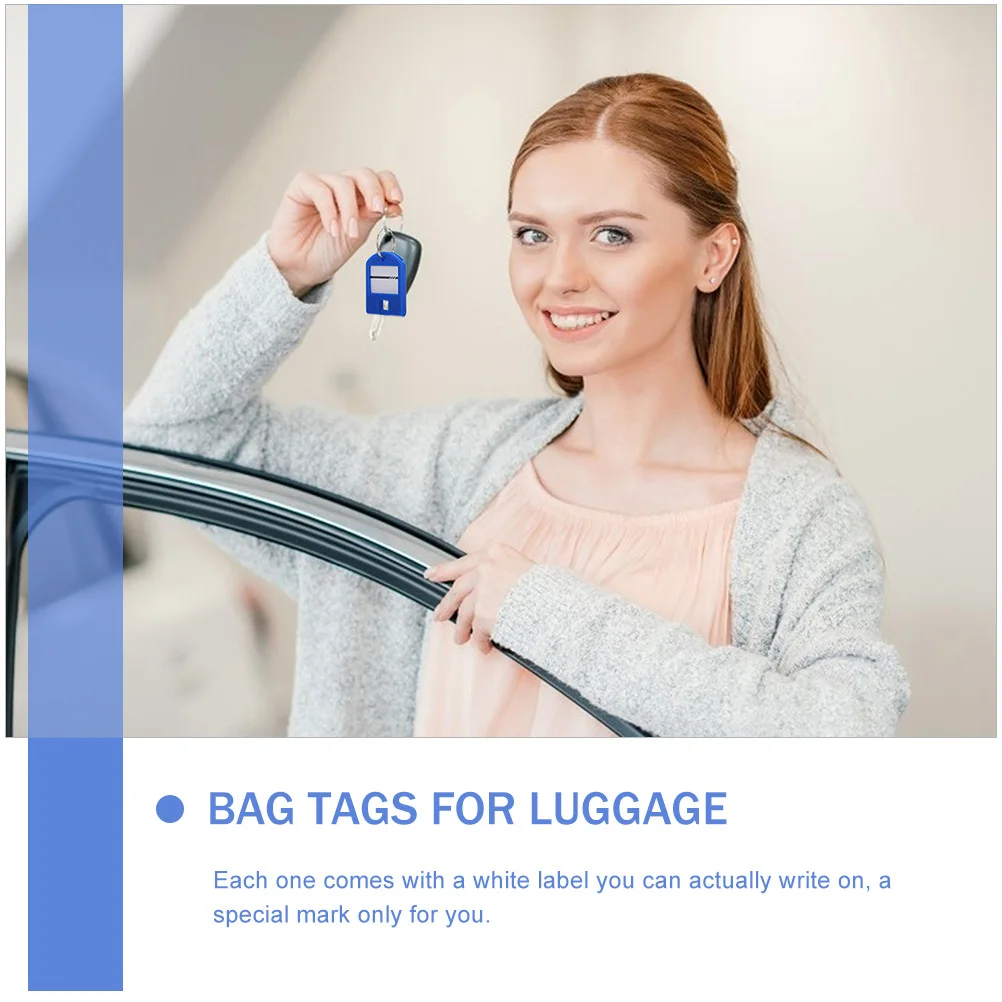 35 قطعة من علامات الملصقات الرئيسية ملصقات سلسلة المفاتيح البلاستيكية مع أغطية بيضاء قابلة للكتابة علامات تصنيف المفاتيح المتينة لتنظيم المفاتيح