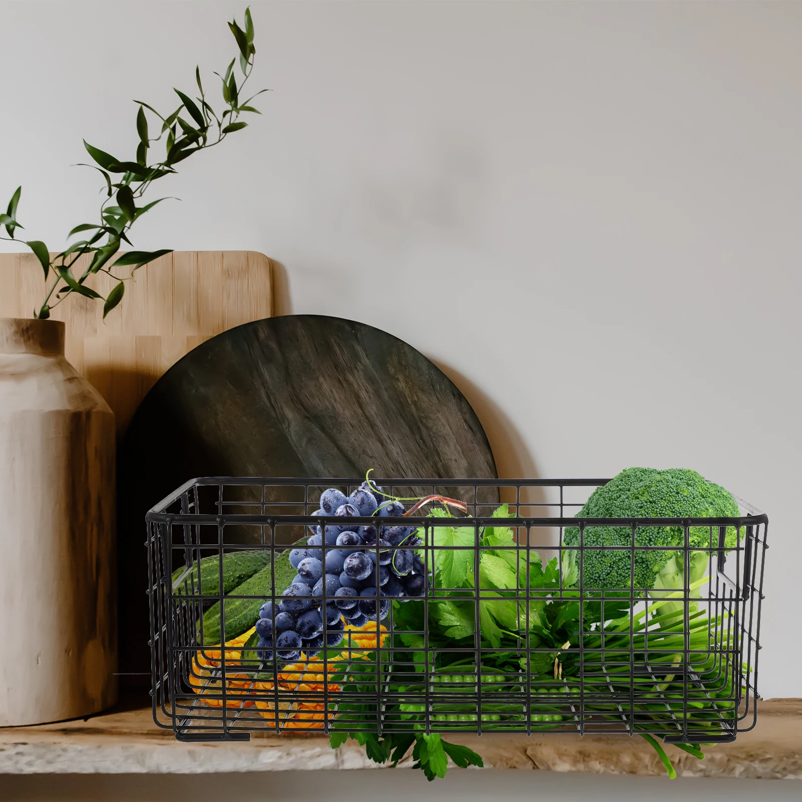 

1pc Kitchen Fruit Basket Simple Style Snacks Storage Basket Household Organizer Decorative Modern Design