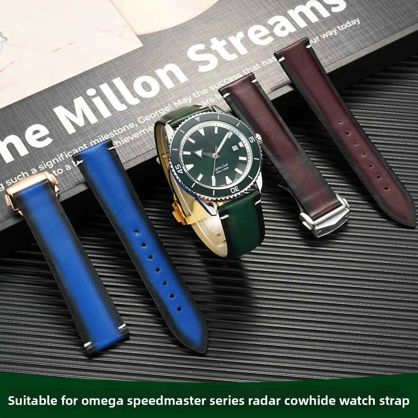 Suitable for Omega Speedmaster Series 332.12.41 Radar Captain Cook Heritage Series Vintage Leather Strap