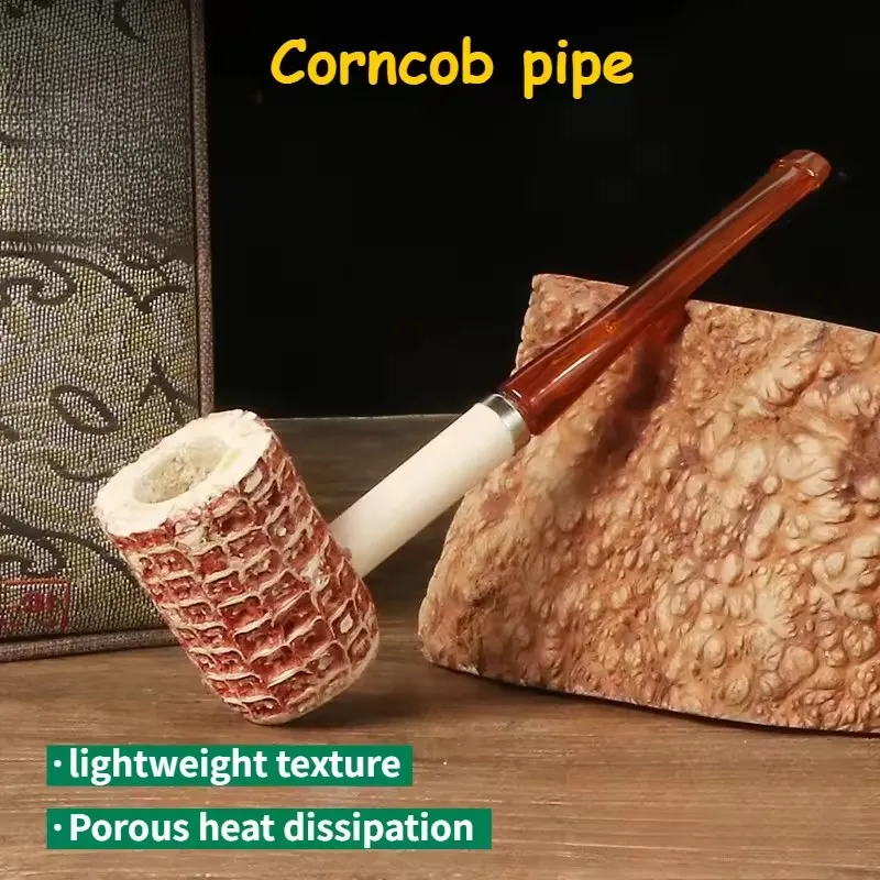 Natural Corn Material Disposable Corn Pipe Straight Curved Cigarette Holder Mouthpiece Tobacco Smoking Pipe Accessory