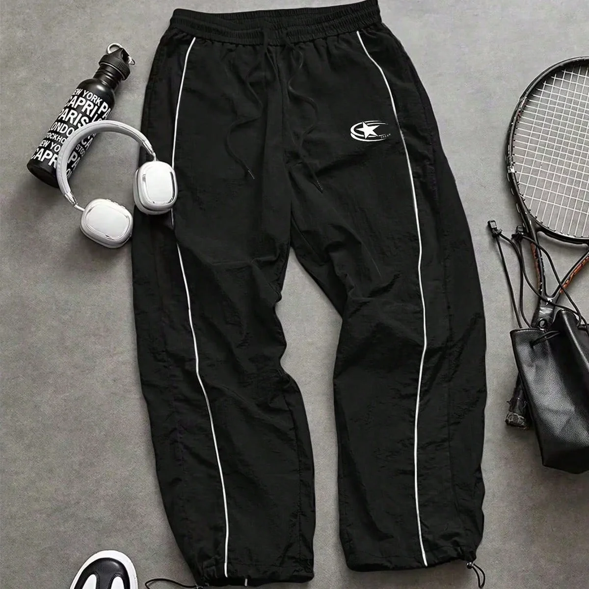 

Retro Star Embroidered Sweatpants Men's Street Style Jogging Pants