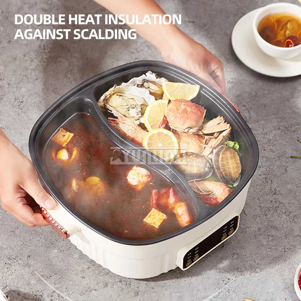 6L Non-stick Kitchen Pot Double Hot Pot Cooker Large Capacity Electric Cooking Pot Multifunctional Pişirme Aletleri