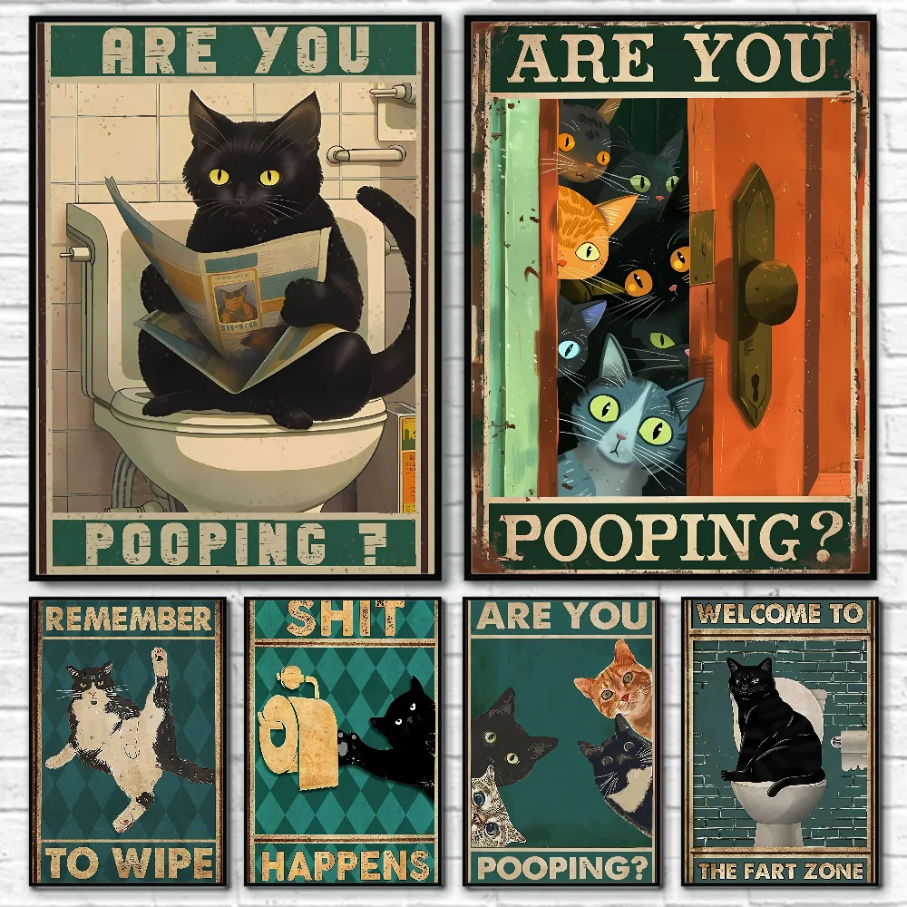 

You Are Pooping In Toilet Funny Animal Poster Wall Art Print Art Suitable For LivingRoom Bedroom Bar Parlor Home Decoration Gift