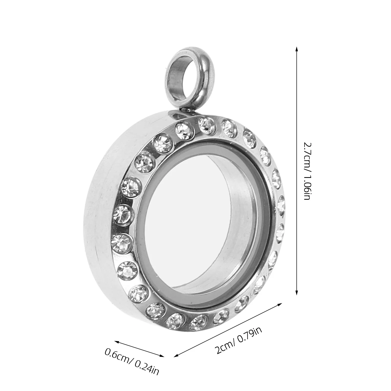 Liontin Kalung Bingkai Foto Bulat Stainless Steel, Dapat Dibuka, Untuk Wanita & Remaja Putri, Perhiasan Valentine