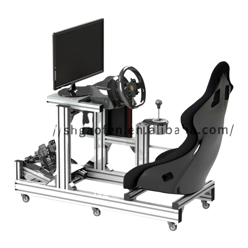 OEM ODM Aanpasbare Racing Simulator Cockpit Aluminium Metalen Autostoel met Geanodiseerde Afwerking Racing Wheel Stand Sim Racing Rig