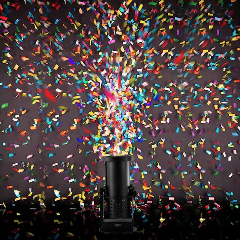 Professional Confetti Cannon LED Confetti Machine Remote Control High-Performance Confetti Machine Powerful Ejection for Events