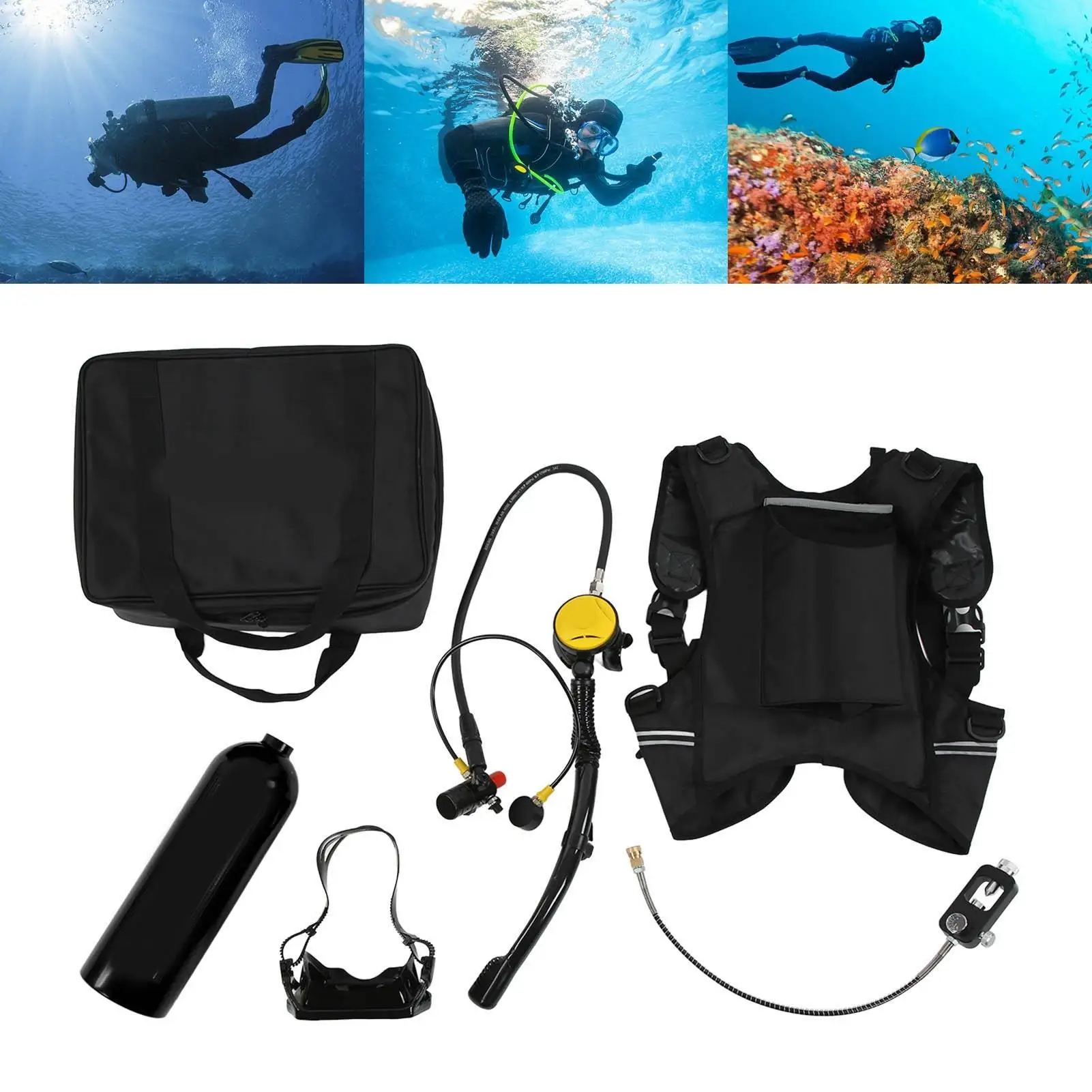 2000 2L Mini Tank & Goggles Set - Compact Diving Equipment for Underwater Adventure