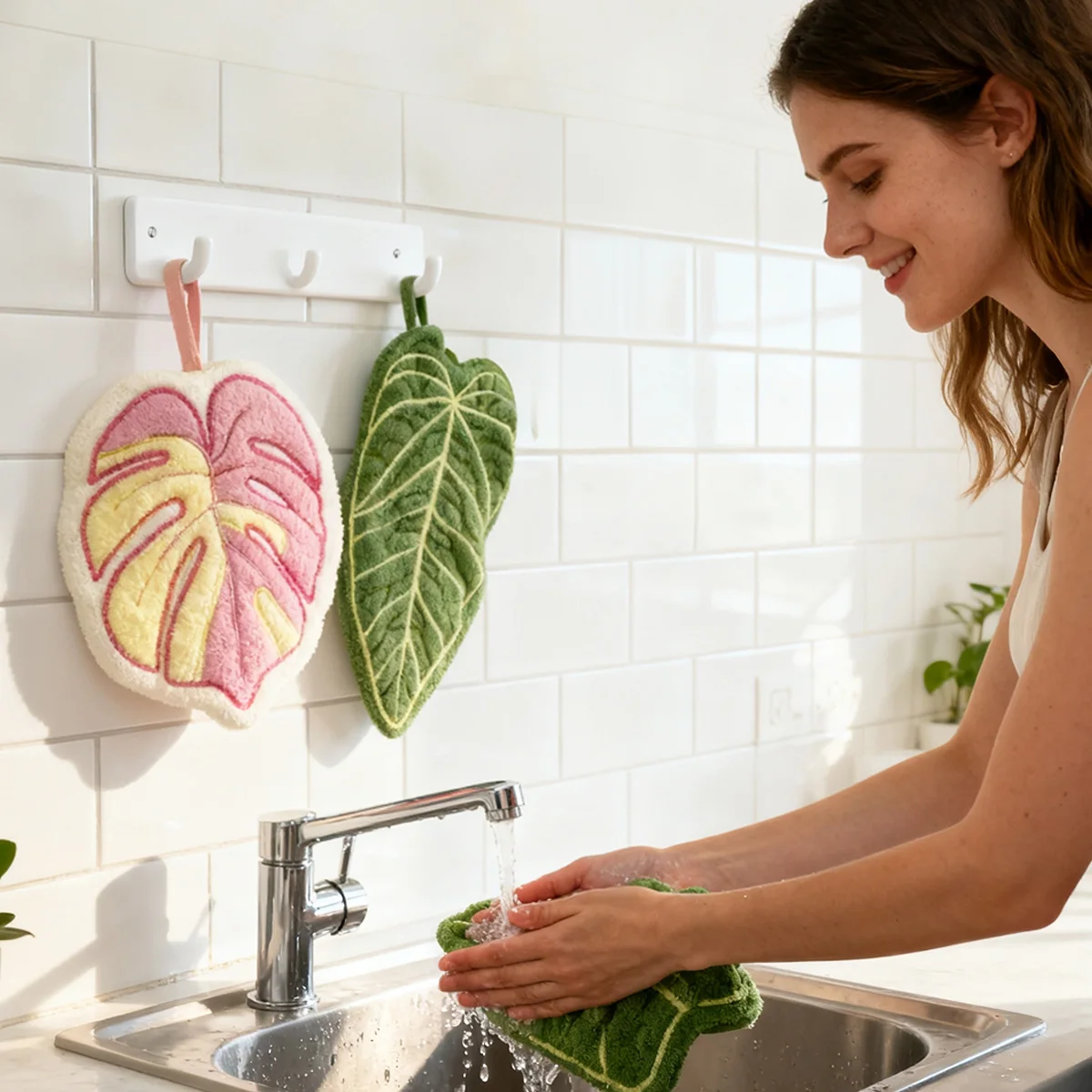 منديل لطيف من الصوف المرجاني، منشفة معلقة سميكة وناعمة يجب اقتناؤها لحمام المطبخ المنزلي #5