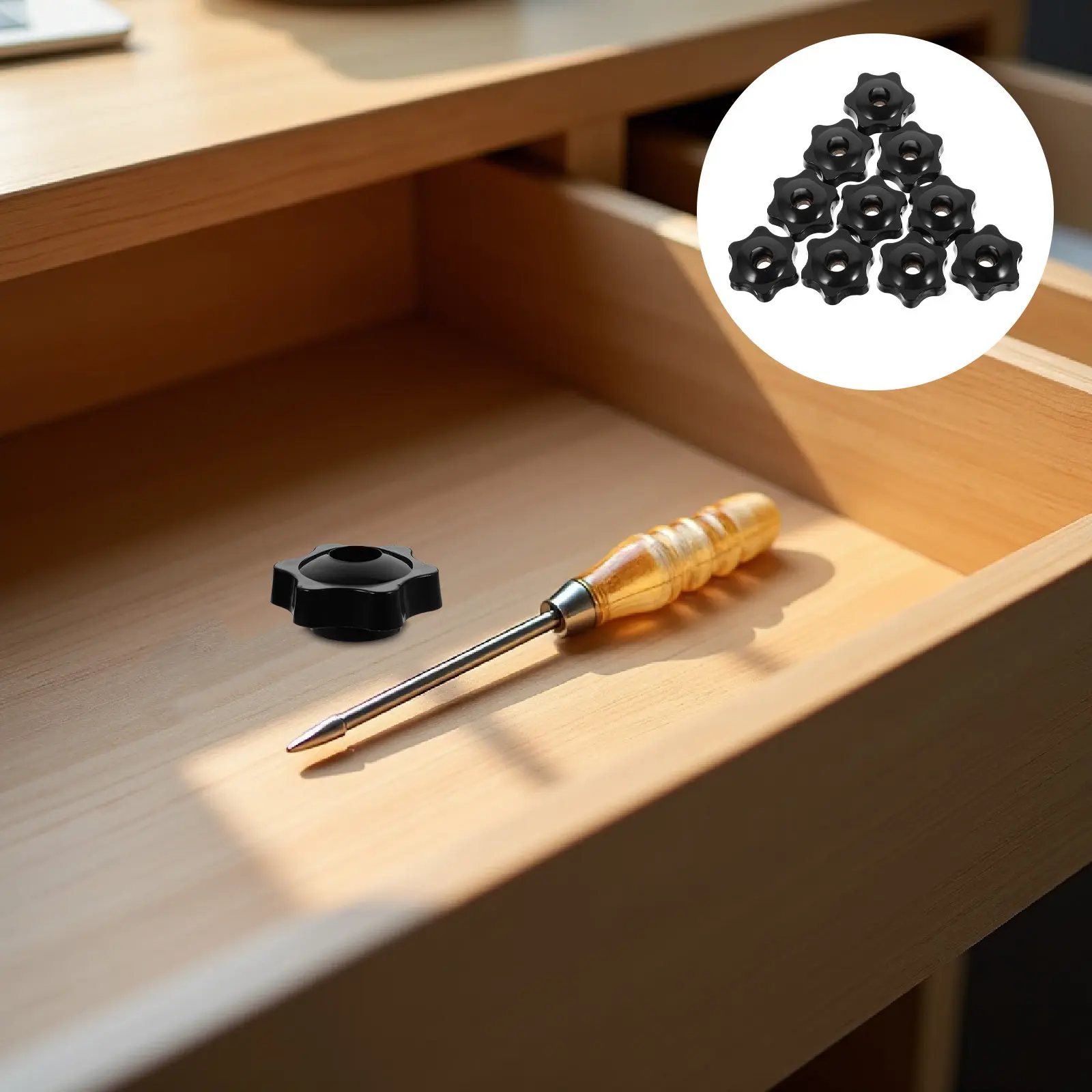 12Pcs Hand Tightening Plum Blossom Handle Nut M8 Star Shape Manual Clamping Knobs for Machine Equipment Woodworking Jig Fixtures