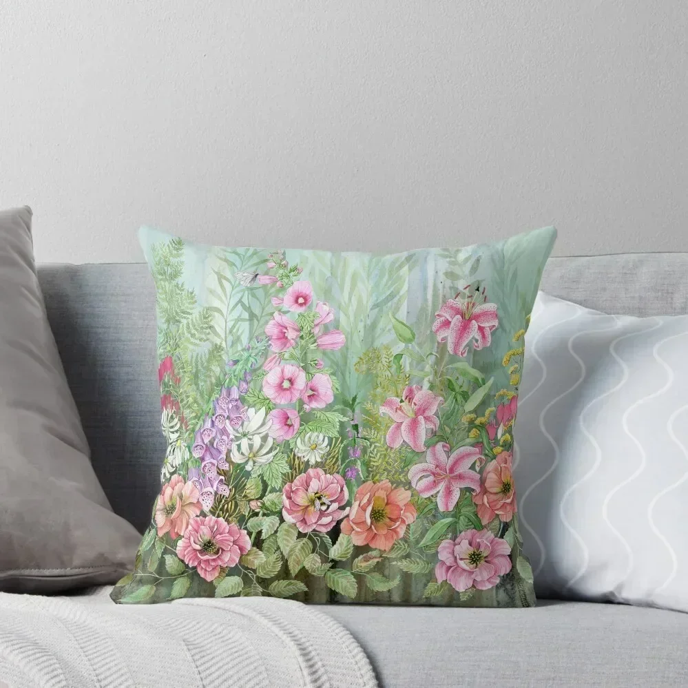 

Le sacre du printemps - a spring-like floral border Throw Pillow Pillow Decor luxury sofa pillows Cushion Cover Luxury pillow