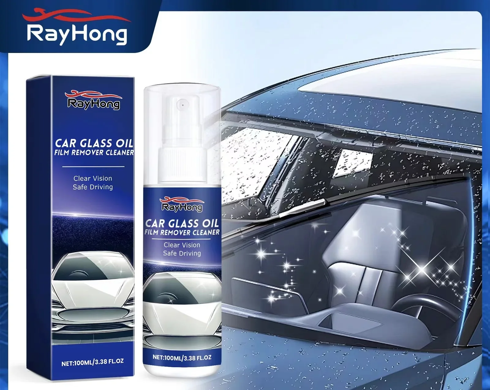 Car glass polishing degreaser oil film cleaning and polishing bathroom window windshield car wash