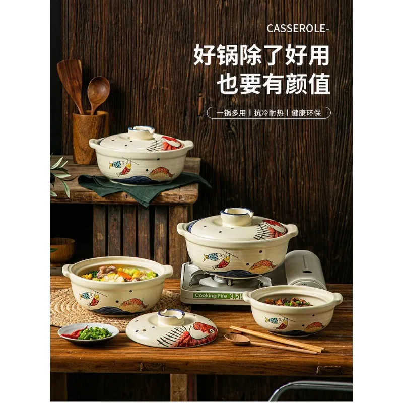 Ceramic cooking Crock pot Stewpot Clay pots for cooking Home 3.2L Casserole dish High temperature Slow cooker ceramic cookware