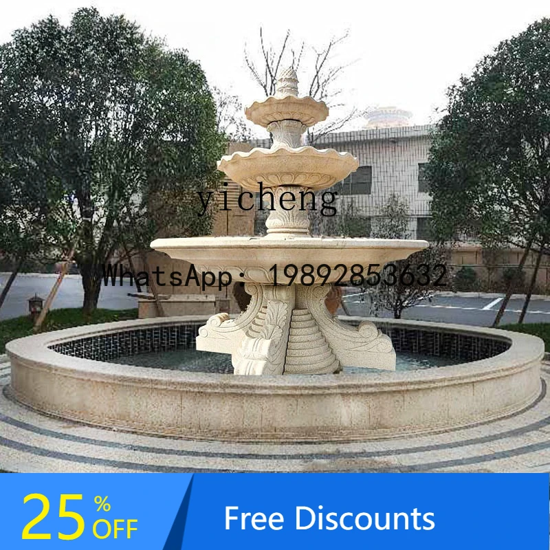 BB Rockery Water Flow Stone Sculpture Courtyard Fish Pond Large Water Fountain Waterfall Bowl Landscape Sculpture Ornament