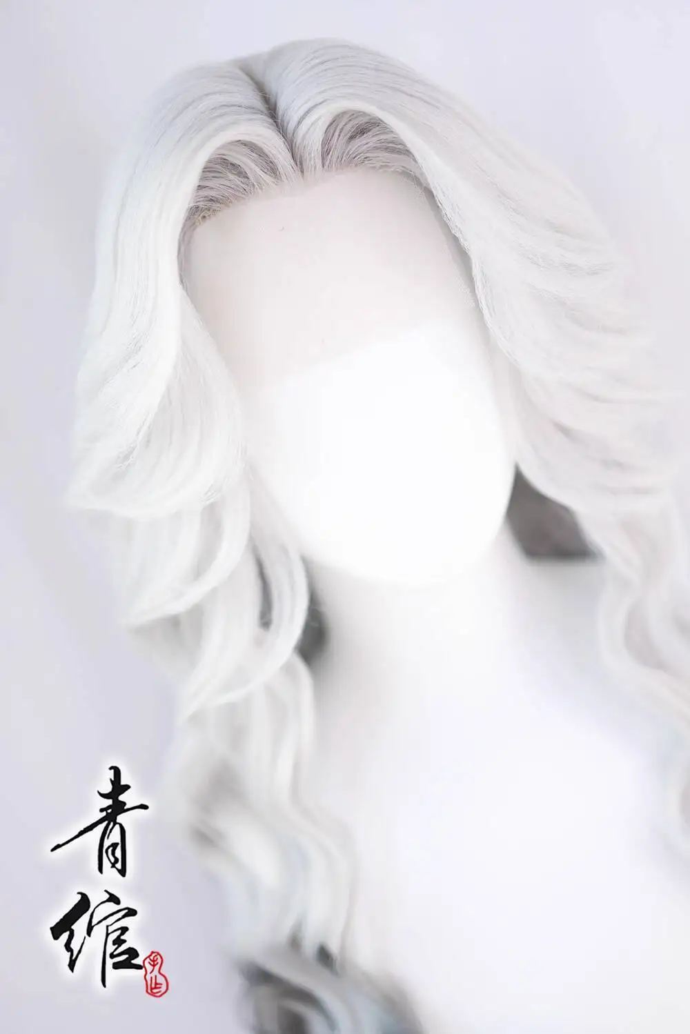 Identity V Psychologist Heat Resistant Cosplay Wig White Gradient Gray Long Curly Hair Survivor Psychologist Cosplay+wig Cap view 6