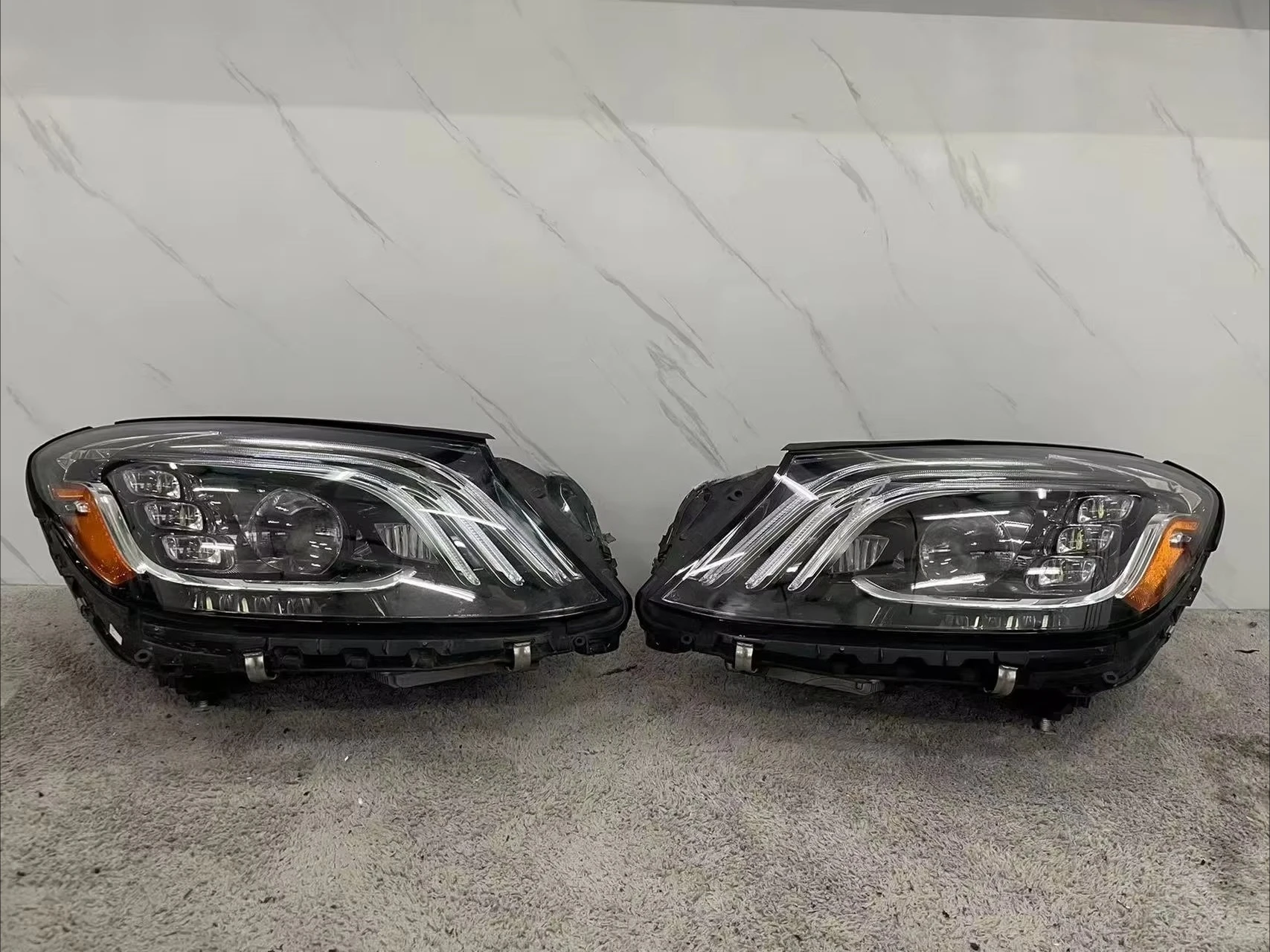2018-2020 For Mercedes-Benz S Class W222 Original Headlight Lamp S350 for Maybach S680 S63 65 V222 X222 Geometric USA Light